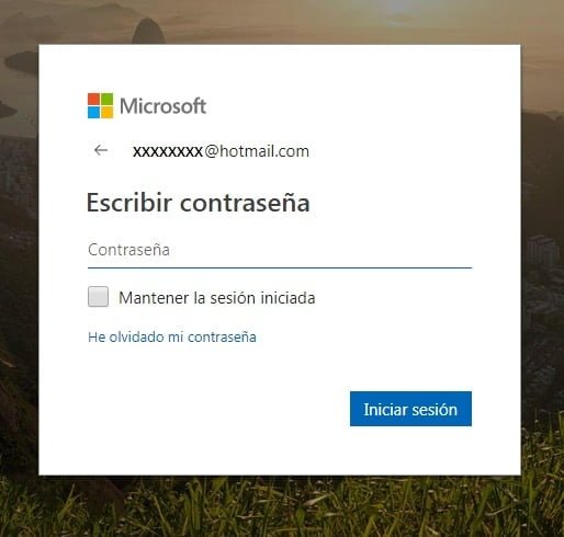 contraseña hotmail
