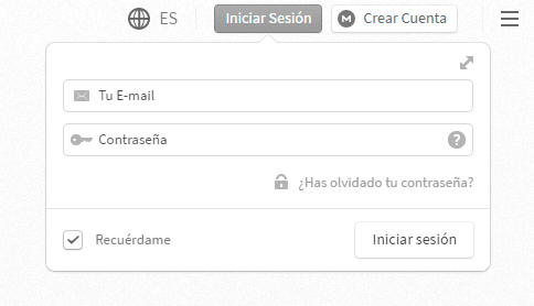 formulario de inicio de sesion en mega