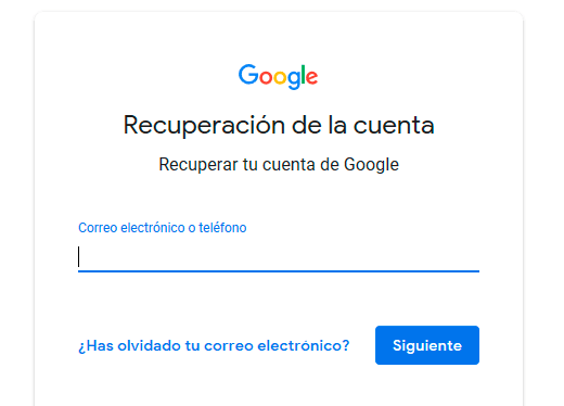 recuperar cuenta gmail google