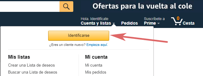 identificarse en amazon