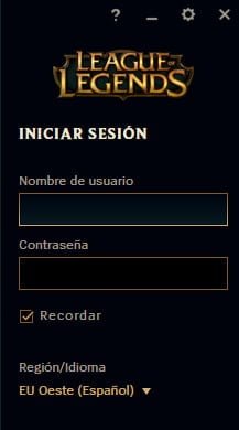 cliente lol inicio sesion