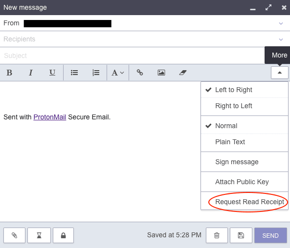 confirmacion lectura protonmail