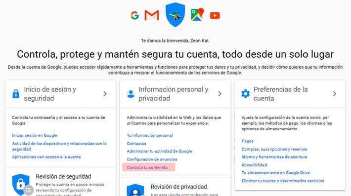 cuenta google configuracion