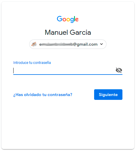 formulario contraseña google drive