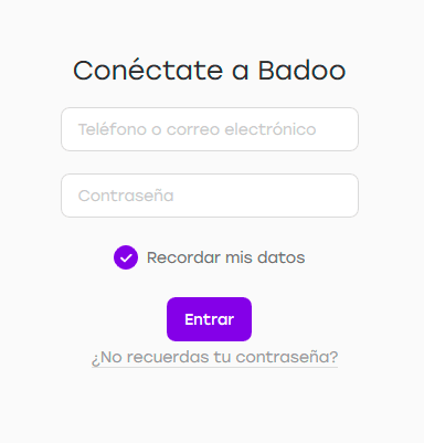 iniciar sesion badoo