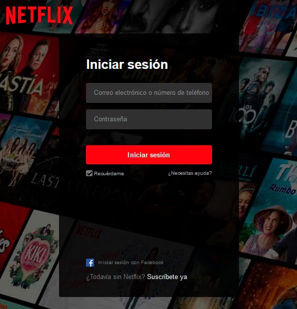 netflix formulario iniciar sesion castellano