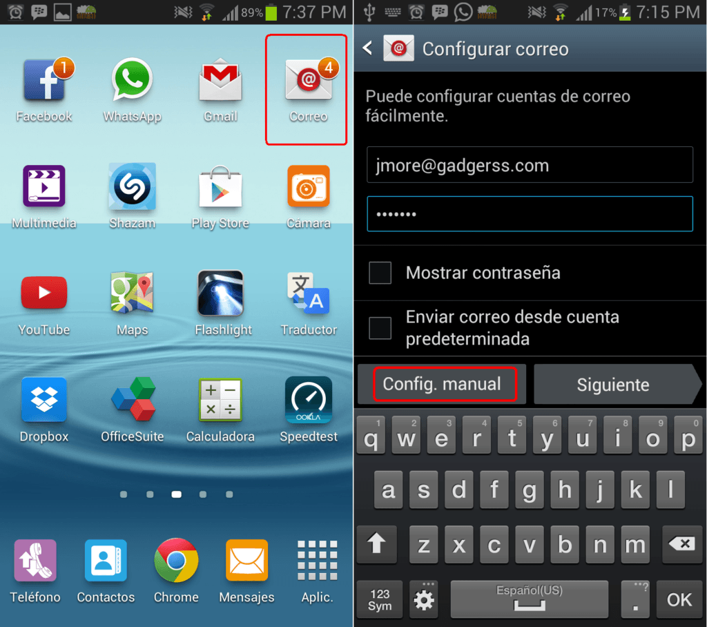 confirgurar outlook en android